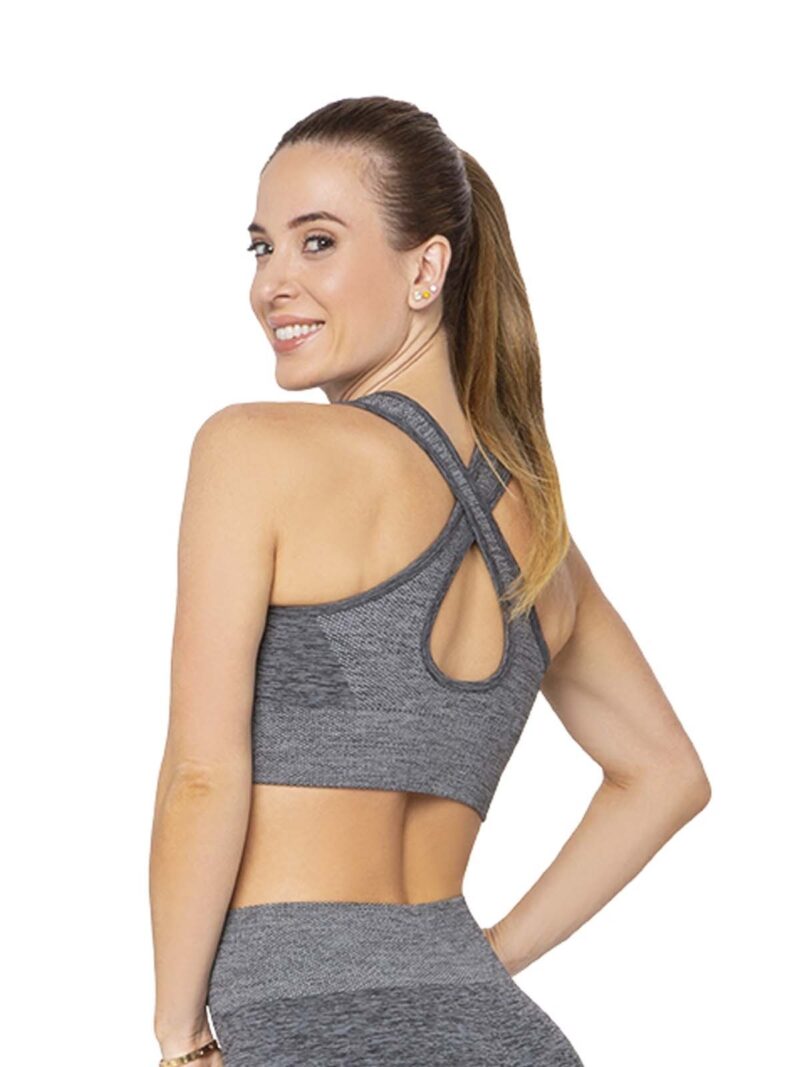 Top Melange Mix Sin Costura Negro Cocot 5224