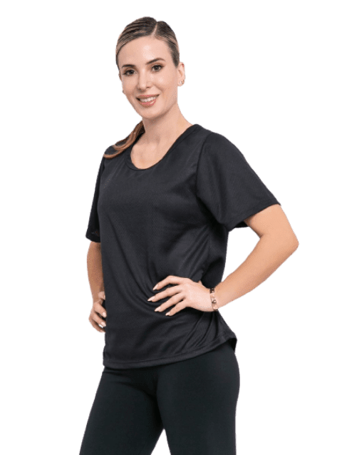 Remera Mujer Manga Corta Deportiva Negro Cocot 5249