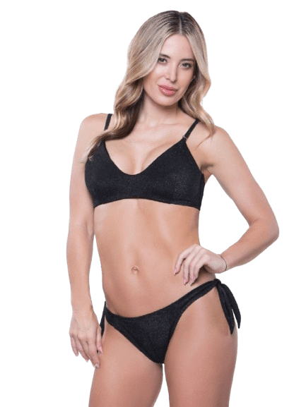 Malla Conjunto de Corpiño con Tanga con Nudo Lurex Cocot 12833