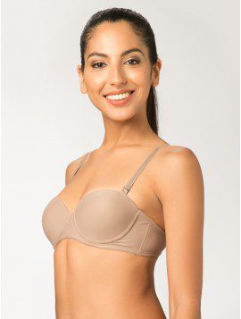Corpiño Strapless Segunda Piel Avellana Cocot 5646