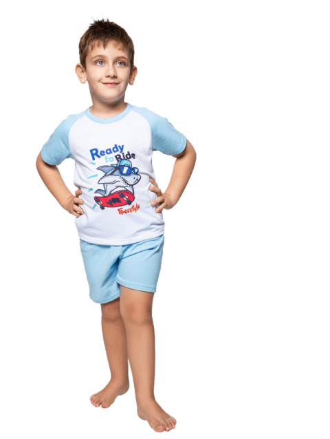 Pijama M/Corta Nino Tiburon Celeste Cocot 11747