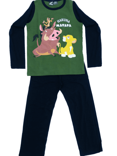 Pijama Nino Manga Larga "Rey Leon" Verde Militar Cocot 20501