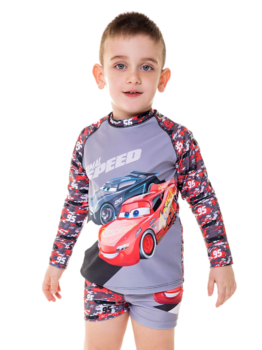 Conjunto Camiseta Y Short Cars Gris Oscuro Cocot 20930