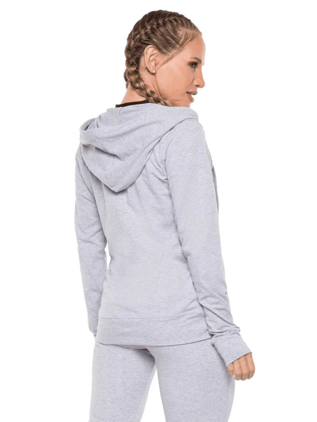 Campera Buzo Algodon Y Lycra Con Capucha Negro o Melange Cocot 5276 - Imagen 6
