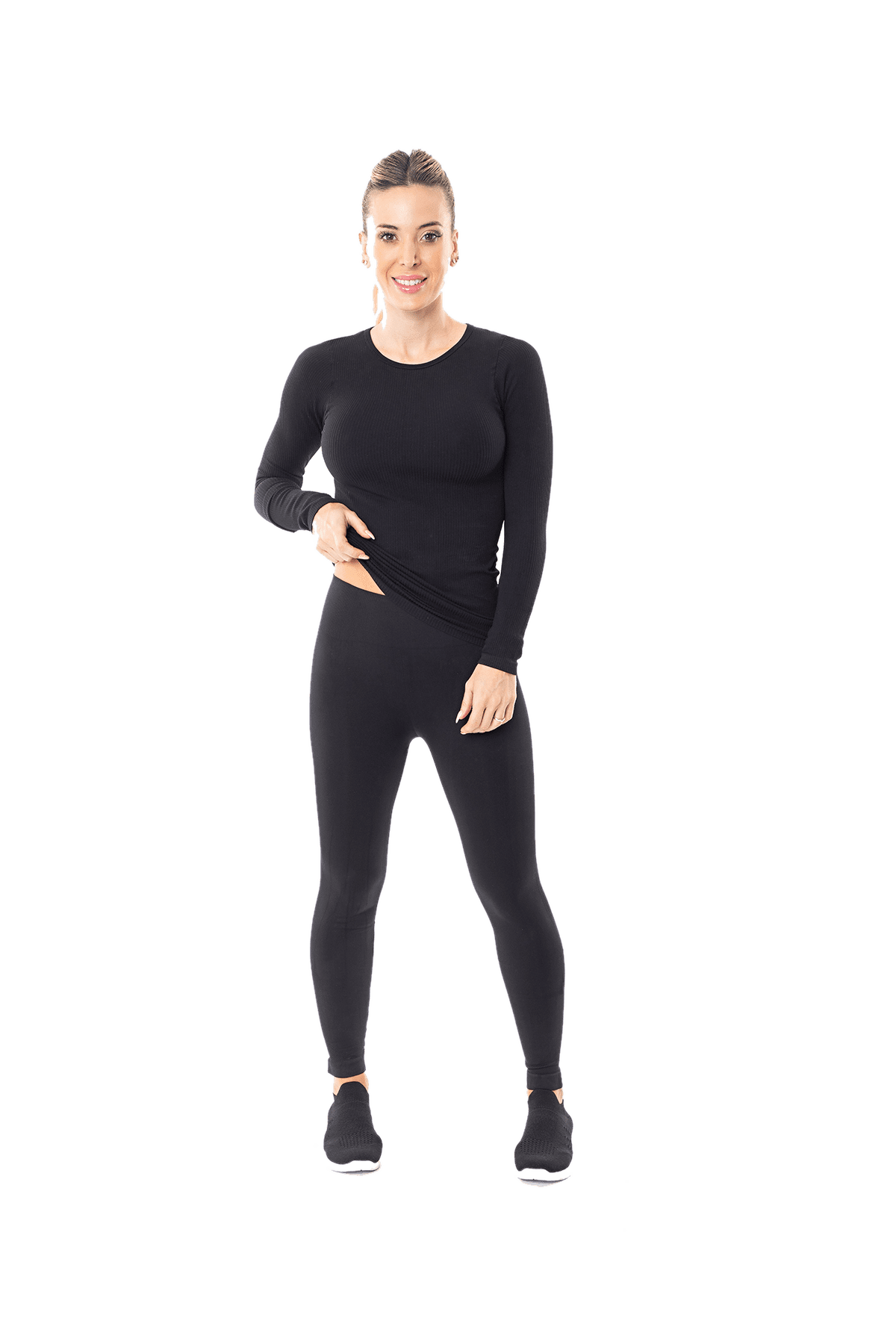 Camiseta Termica Morley Dama Sin Costura Negro o Blanco Cocot 6203 - Imagen 2