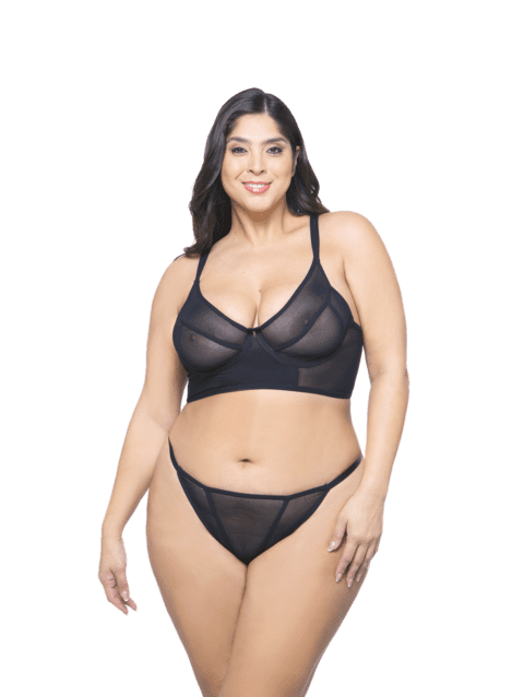 Tanga Colaless Tul Negro o Avellana (32) Cocot 6279