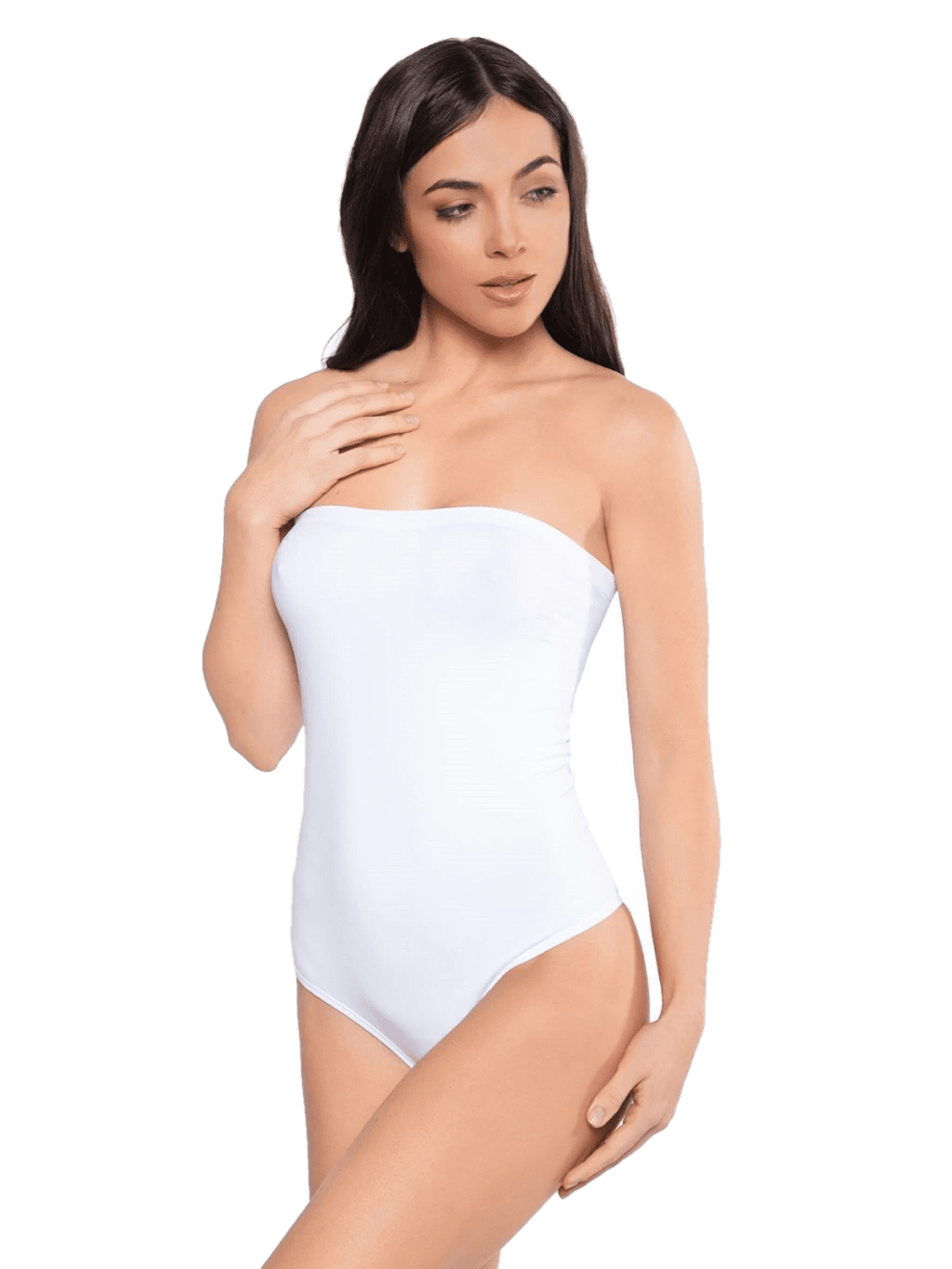 Body Strapless Liso Sin Costura Negro o Blanco Cocot 6385 - Imagen 3
