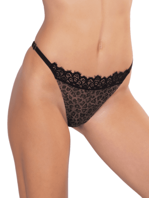Tanga Colaless Animal Dark Negro Cocot 6415