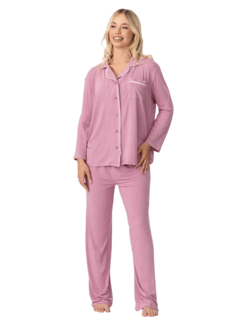 Pijama Camisero Liso Negro o Rosa Cocot 7470
