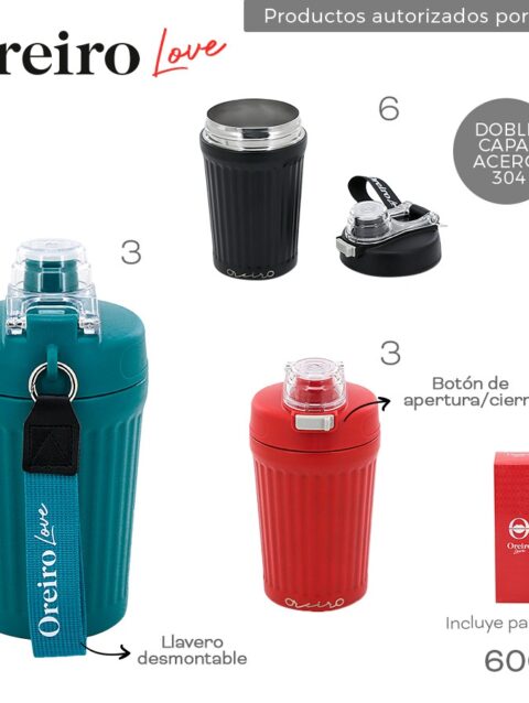 Vaso Termico 600ML Las Oreiro Varios Colores 18390B