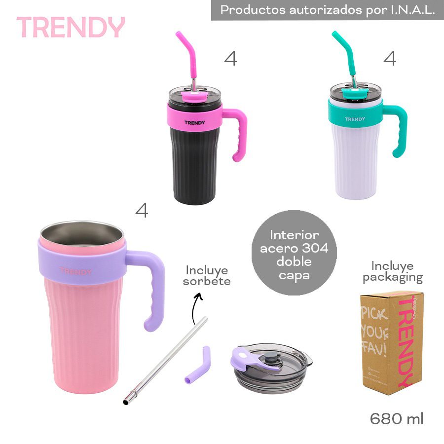 Vaso Termico 680ML Trendy Varios Colores 18440B