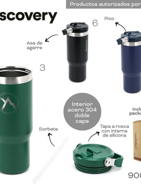 Vaso Termico 900ml Discovery Varios Colores 18492