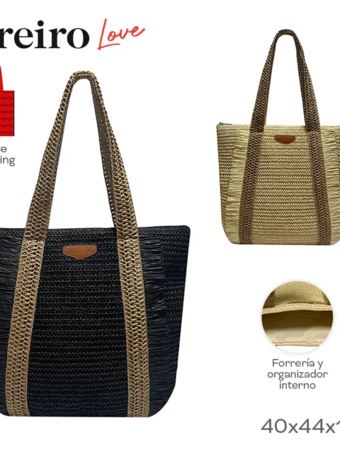 Beach Bag Oreiro Love Beige 28886