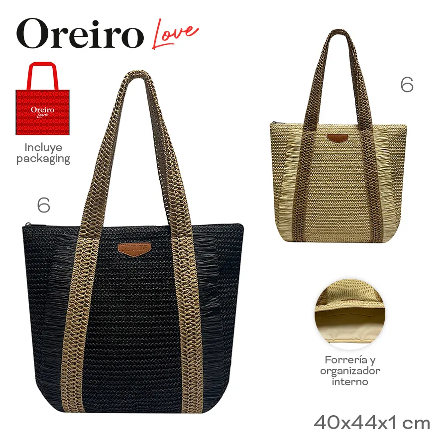 Beach Bag Oreiro Love Beige 28886
