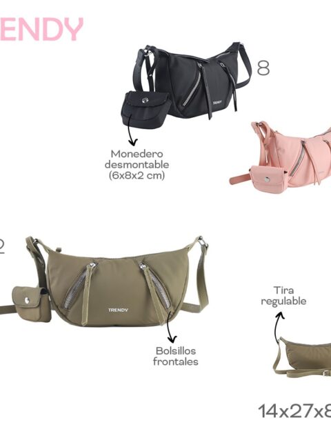 Bandolera Con Monedero Trendy Negro 29163