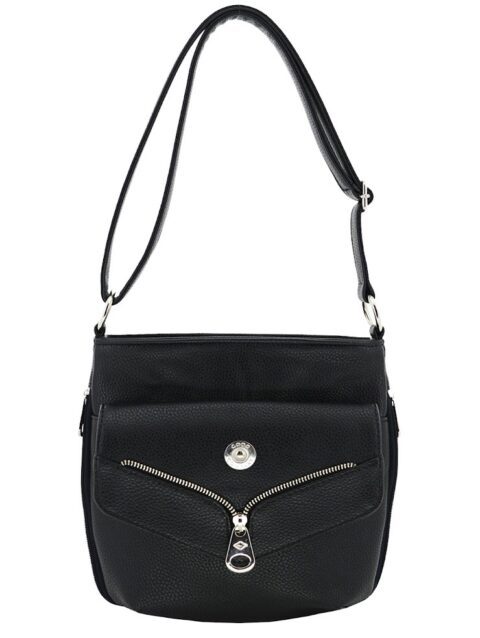 Bandolera Extensible Chica con Tapa en Forma V Good Company Negro 1855