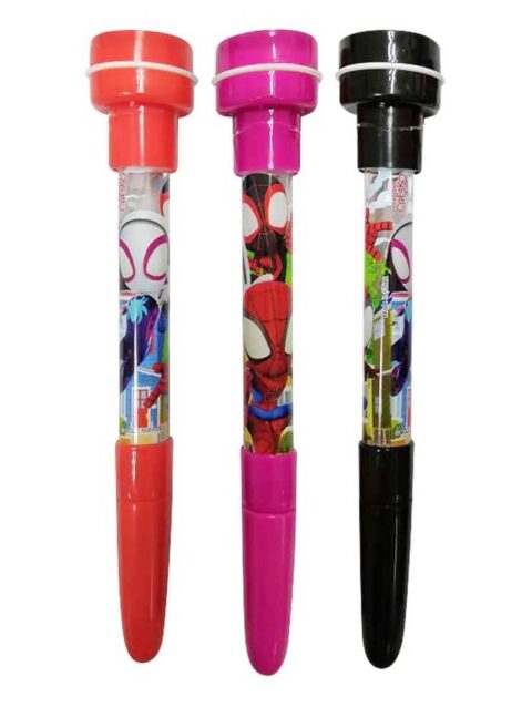Boligrafo con Sello y Burbujero Spidey Cresko Fucsia SP122