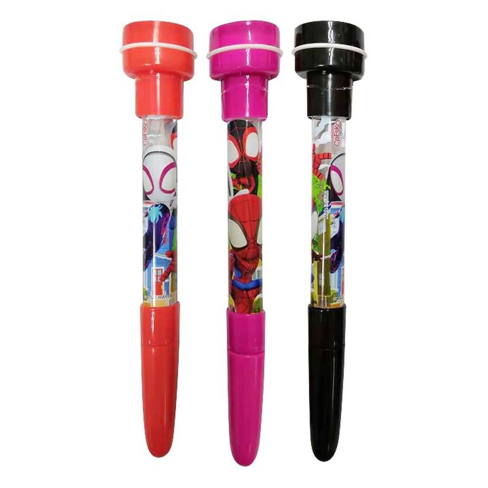 Boligrafo con Sello y Burbujero Spidey Cresko Fucsia SP122