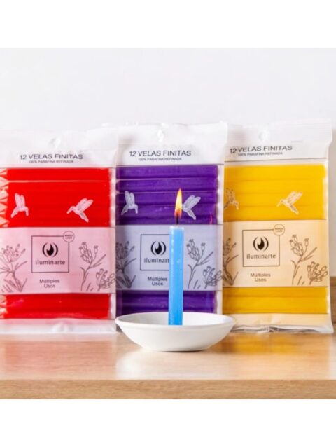 Velas Finitas x 12 Unid Aromanza Varios Colores 020