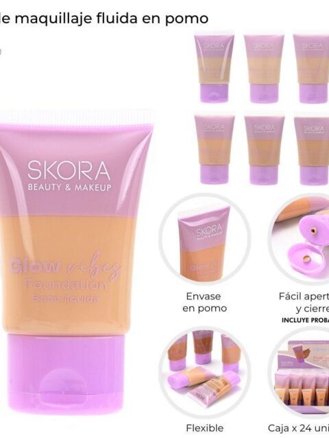 Base De Maquillaje Fluida En Pomo Skora Varios Colores 39568