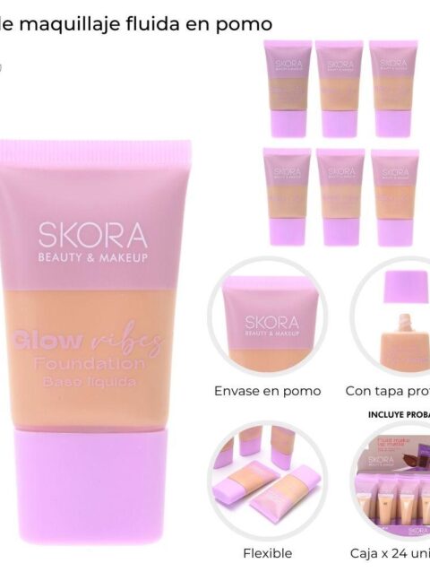 Base Maquillaje Fluida En Pomo Skora Varios Colores 39602