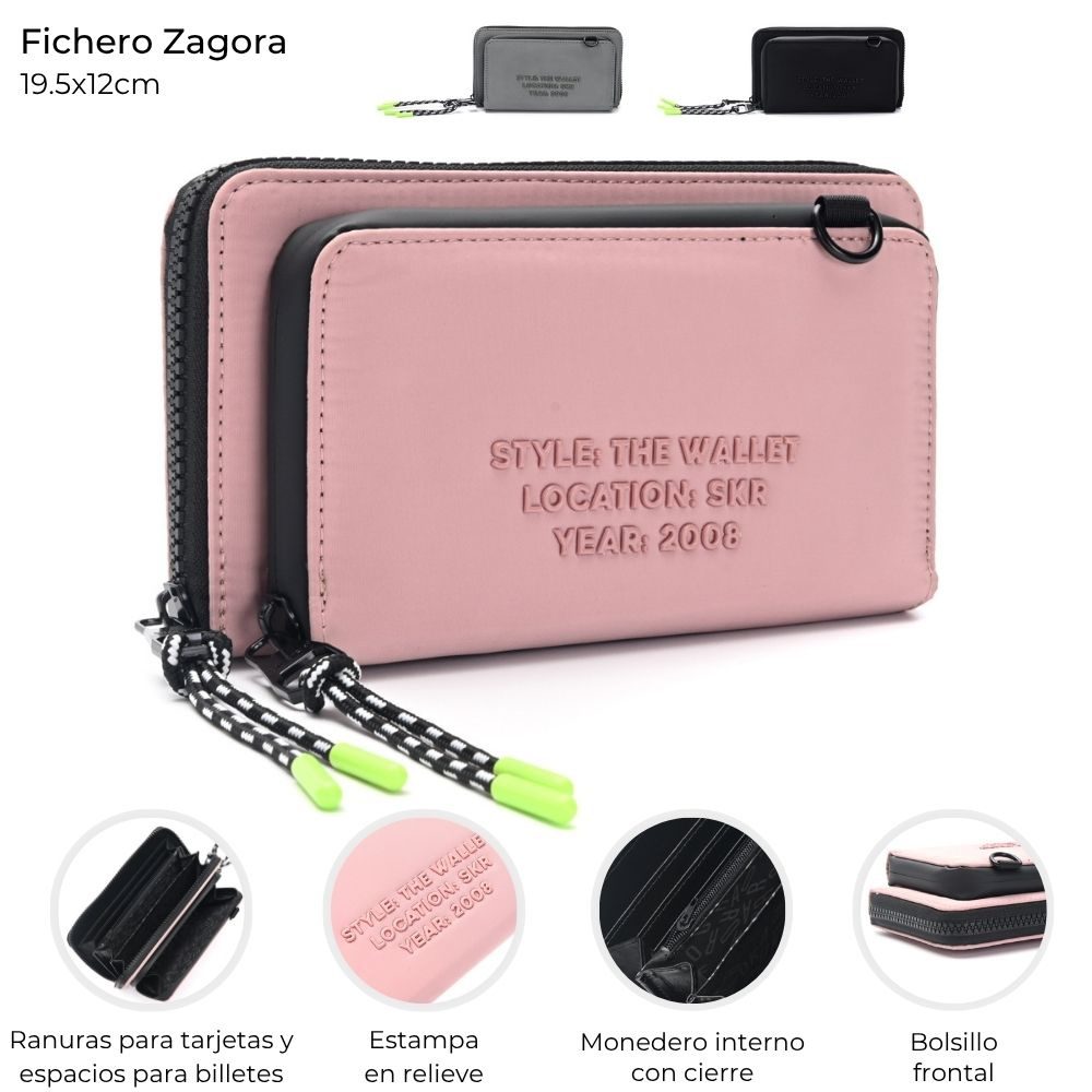 Billetera Zagora Skora Rosa 41667