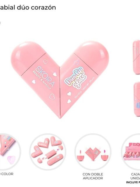 Brillo Labial Duo Corazon Skora Varios Colores 41756
