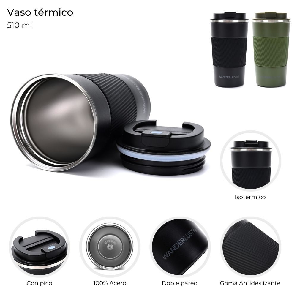 Vaso Termico 510ML Wanderlust Varios Colores 44587