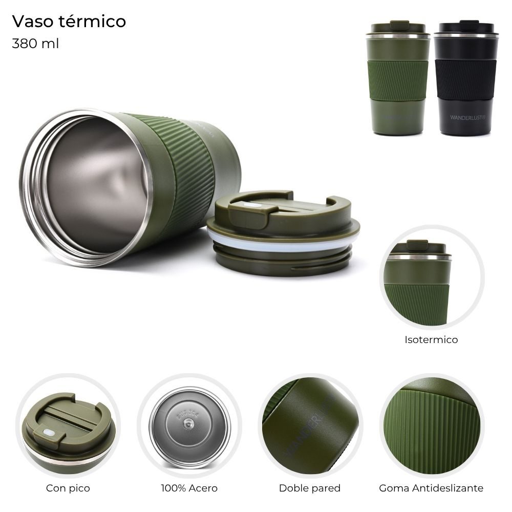 Vaso Termico 380ML Wanderlust Varios Colores 44588